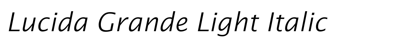 Lucida Grande Light Italic